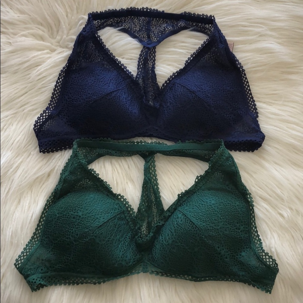 Victoria’s Secret • 2 lace, racerback Bralettes